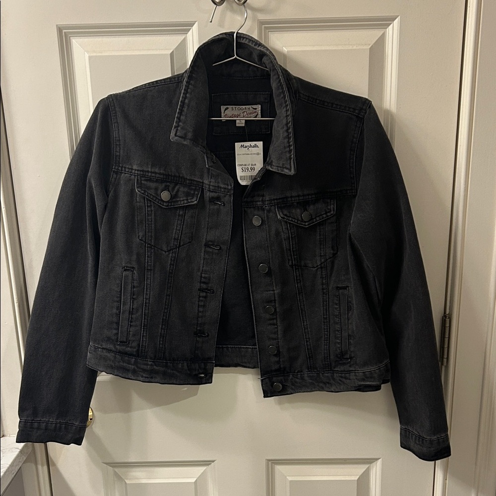 Stoosh Vintage Denim Jacket in Black